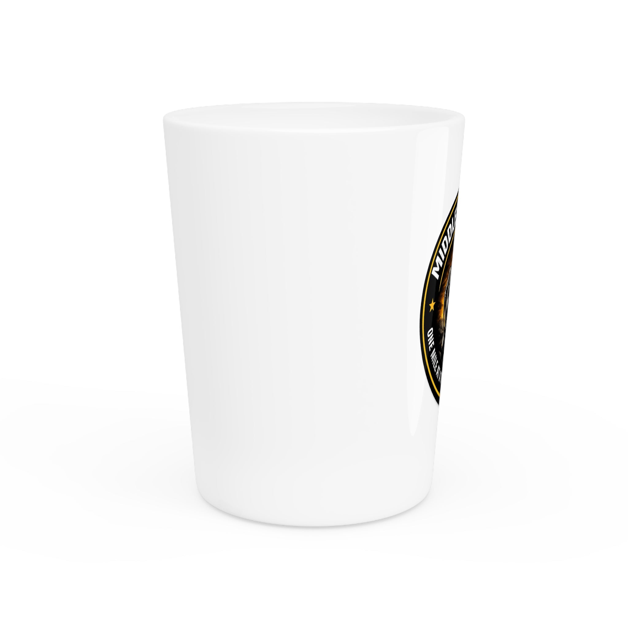 Middlefingermile Shot Glass – 'One Mile at a Time, One Finger at a Time' Funny Biker Shot Glass